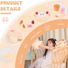 (As show, One size) Almohada corporal cilíndrica de peluche de ciervo adorable de 20 cm, juguete de peluche de dibujos animados