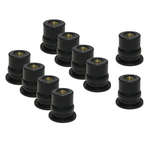Rubber Motorcycle Windshield Nuts M6 10-Pack 1
