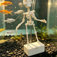 Acuario Burbujeador de Esqueleto Bailarín Impreso en 3D, Adorno de Calavera de Danza para Tanque de Peces de Plástico, Impulsado por Aire Gótico