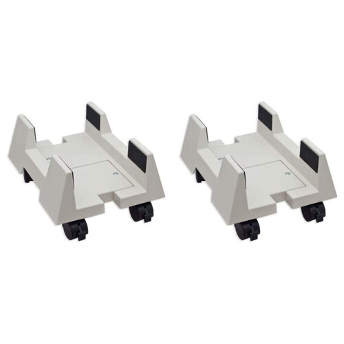 2X CPU Stand Mobile Desktop Tower Computer Floor Stand Rolling Caster Wheels Adjustable Width Universal 1