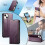 Purple Leather Flip Wallet Case for iPhone 15 6.1-Inch with 8