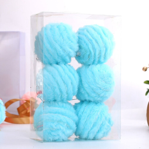 Christmas Ball Ornaments Blue 8cm 6PCS 1