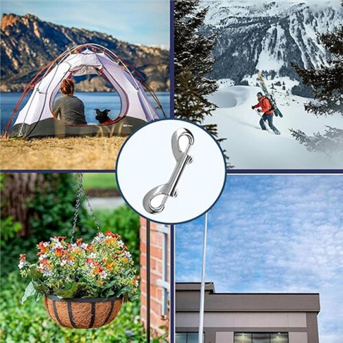 10PCS 4.7" Double Ended Bolt Snap Hooks - Rust-Proof 220Lbs Capacity for Dog Leash, Hammock & Key Holder 2