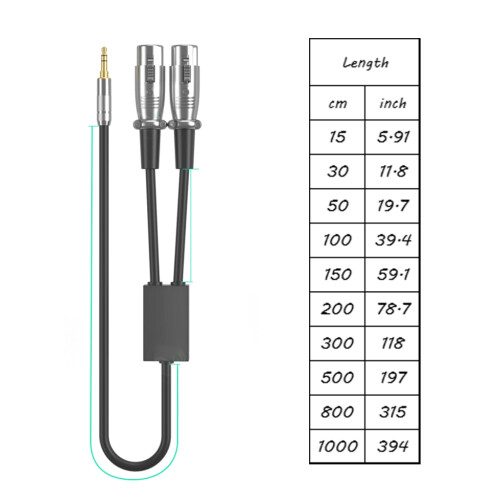 3.5mm to Dual 3-Pin Aux Cable Microphone Extension 2