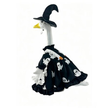 Disfraz de Ganso para el Porche de Halloween, Vestido de Ganso para Estatua de Jardín de Plástico/Cemento de 23" Decoración de Patio