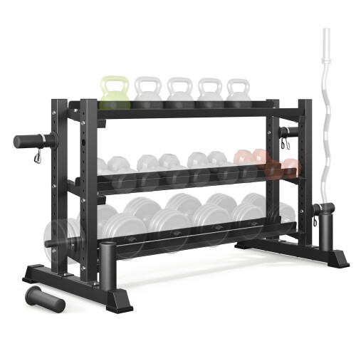 Adjustable Dumbbell Rack | Multifunction Weight Storage Stand 3 Tier