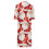 Women's Christmas Print Bathrobe with Pockets Red XL 8