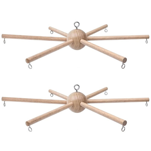 DIY Crib Mobile Frame Kit, Natural Wooden Hanging Frame for Nursery Ceiling Hanging Decor