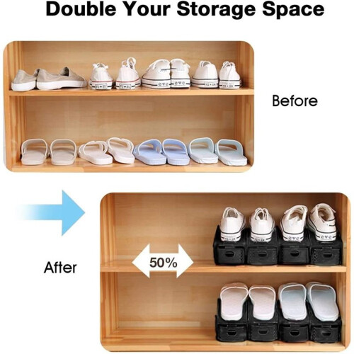Shoe Slots Organizer, 10 PCS Adjustable Shoe Rack Stacker Storage, Double Deck Shoe Rack Holder for Closet Organization 1