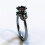 Skull Gothic Ring Black Gold Heart with Zirconia 5