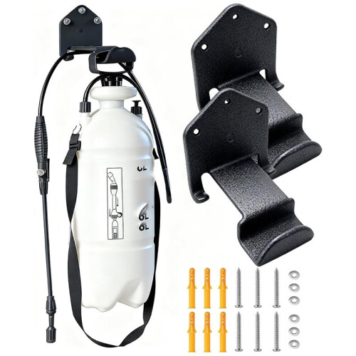 2 Pack Sprayer Holder, Backpack Blower Rack, Wall Mount Spraying Tool Hanger Lawn Mower Spraying Tool Mount 2