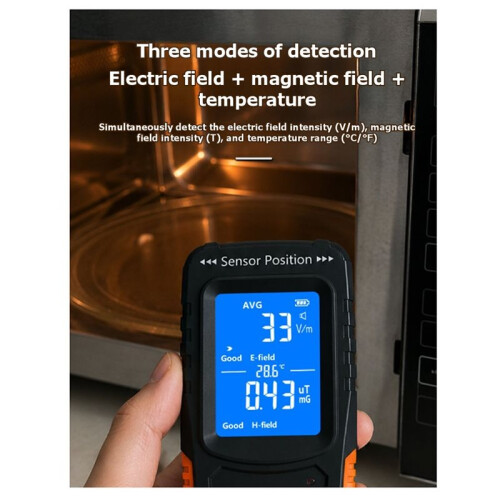 Electromagnetic Field Tester Accurate Electric Temperature Readings with Data Lock Function for Home Workplace Black 1