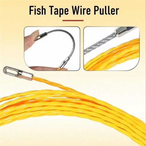 10M 3.0mm Electrical Fish Tape, Wire Fish Tape Wire Puller, Wire Snake for Running Wire Through Wall, Retractable 2