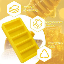 Silicone Beeswax Mold, Makes 5 X 1OZ Wax Bars with the Word Beeswax Embossed,Reusable Beeswax Bar Mold for DIY Soap