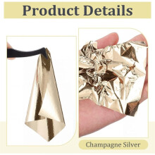 400 Pcs Imitation GoldLeaf Sheet,for Art Silver Foil Sheet Set with Brush and Nipper for Painting Gilding Picture B