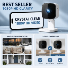Indoor Security WiFi Camera 1080P CCTV Camera for Home/Baby/Pet Baby Monitor Motion Detection APP Control Night Vision