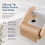 Suporte Dispenser de Papel  de Madeira 2 Peças com Clampe, Suporte de Papel para Mesas de 0,79 A 1,97 Polegadas de Espessura 2