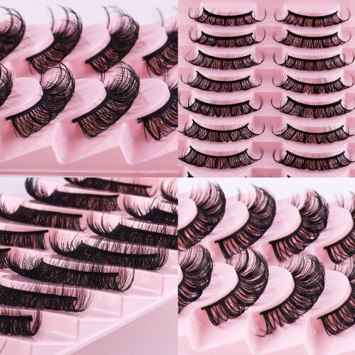 Curly False Eyelashes Synthetic Thick Natural Look 30 Pairs 2