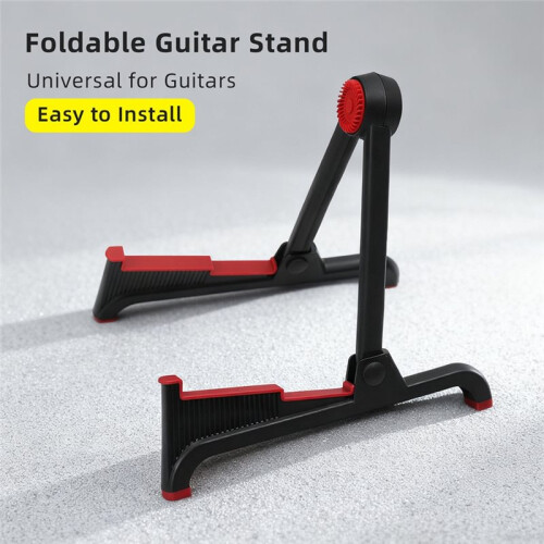 A-Frame Stativ Justerbart Gitarrställ för Akustiska Elgitarrer och Ukuleler Fällbart Golvställ Litet Bra 2