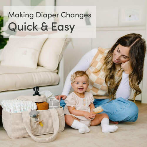 Diaper Organizer Basket Corduroy 1 Pack 2