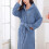 Women's Fleece Bathrobe Blue One Size 5
