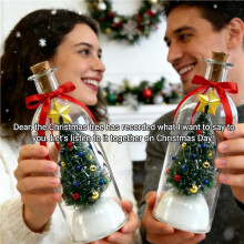 Recordable Ornament,Christmas Tree with Message Bottle for Table Centerpieces,Mantel,Living Room,Bedroom,Office,Fun