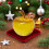 Christmas Yellow Glass Apple Ornaments Set 6