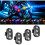 Motorcycle RGB LED Strobe Lights with Remote Control LED Flash Wireless Light Warning Lights for Car Bicycle 4 Lights 3