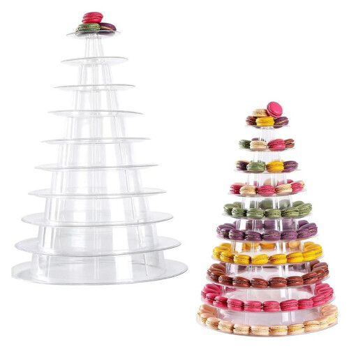 Macaroon  Stand - Elegant Plastic Cake Display for Weddings & Parties 2