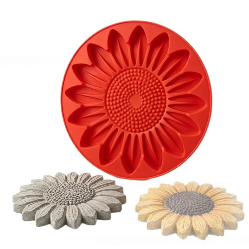 Sonnenblumen-Trittsteinform, Wiederverwendbare DIY-Beton-Gartenwegform 2