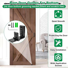 Sliding Barn Door Bottom Floor Guide,Wall Mount Barn Door Floor Guide Adjustable U Shape Flexible Flush Design-Black
