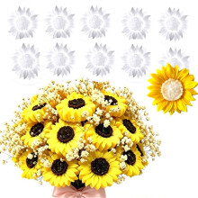 10 Pack Sun Flower Silicone Mold ,Candlewick Soap Flowers Mold for DIY Tealight Candles Soaps Wax Epoxy Resin Concrete