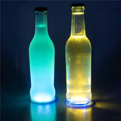 16 Pack LED Coaster Light  Coasters LED Bottle Lights LED Sticker Coaster Discs Light  for Flash Light  Cup 2