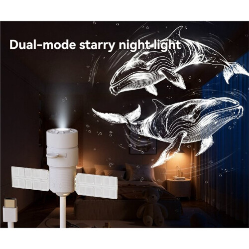 Star Projector Night Light USB Projection Lamp Adjustable Brightness LED Ceiling Projection Lamp 12 Slides 2
