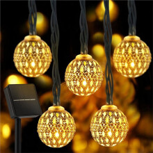 Outdoor Solar Marokkanische Lichterkette LED Marokkanische Solar Lichterkette für Gartenzaun Weihnachten 7M 50LED