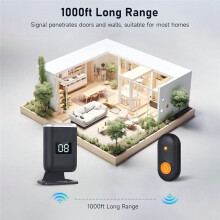 Caregiver Pager Wireless Call Button for Elderly, Alert Button for Seniors At Home with Vibration, LED Display, Mute