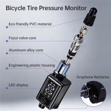 Straßenrad- und Mountainbike-Reifendruckmonitor Presta-Ventil-Einsätze FV-Düse Kappe 65mm Niedriger Reifendruck