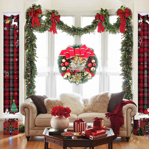 Christmas Wreath Gold Decor Pine Cones 18 Inch 1