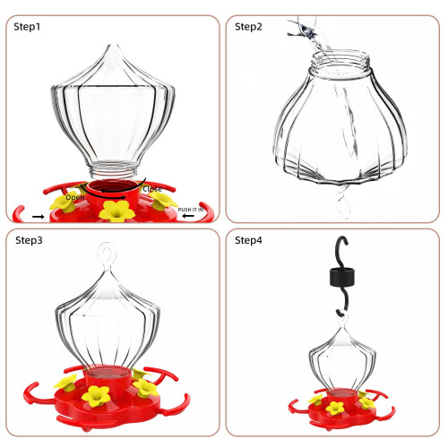 Hummingbird Feeder Plastic Ant-Proof 5 Ports 1PC 2