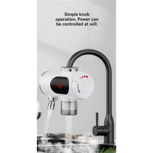 360 Rotatable Instant Hot Faucet Electric Hot Cold Mixer Tap 3000W Instant Heating Faucet Fast Heating Tap EU Plug