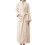 Women's Terry Cloth Flannel Bathrobe Khaki 2