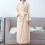 Women's Terry Cloth Flannel Bathrobe Khaki 6