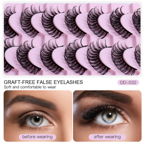 Synthetic False Eyelashes - Soft Natural Style, 10 Pairs 1