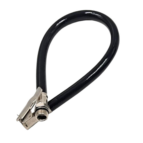 Tire Inflator Extension Hose Lock-On Chuck Adapter Black 2