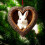 Rabbit Ornament Acrylic Heart-Shaped 3.1 Inch 4