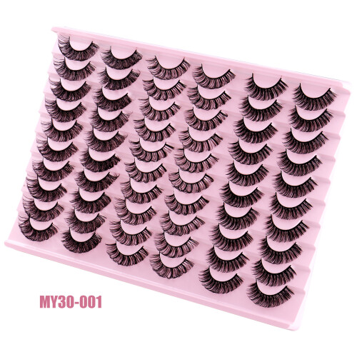 Curly False Eyelashes Synthetic Thick Natural Look 30 Pairs 1