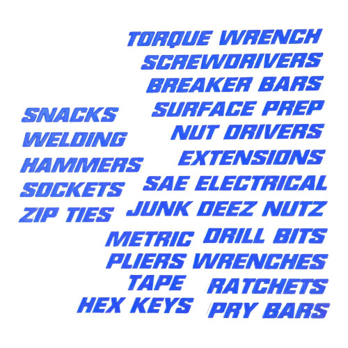 Magnetic Tool Box Labels Set Blue 1