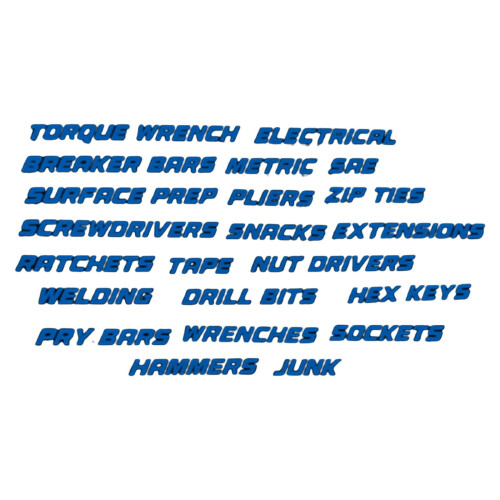 Magnetic Tool Box Labels Set Blue 2
