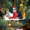 Acrylic 2D Cat Ornament with Red Hat 3.14 inch 2