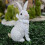 Easter Rabbit Resin Statue Standing on Egg 1pc 2